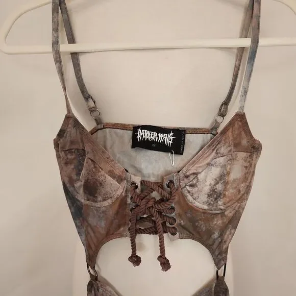 Dolls Kill Darker Wavs Fairy Dress With Edgy Lace-Up Tie-Dye Size S NWOT - Picture 2 of 5